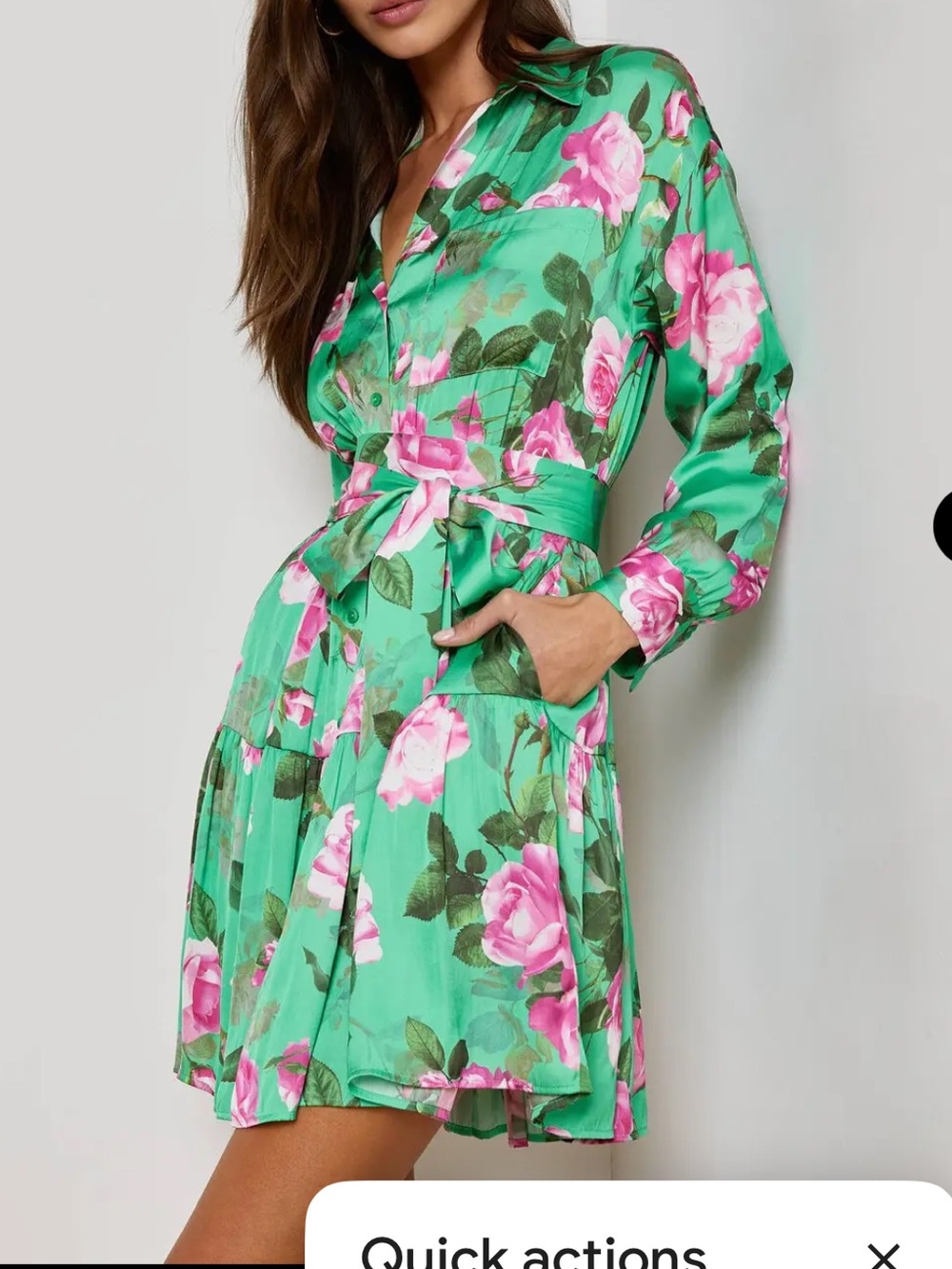 New L'AGENCE Virlen Tiered Satin Shirt Dress - Picture 14 of 16